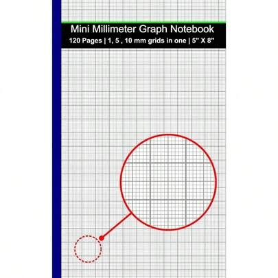 Millimeter Graph Paper Notebook: 5x8 Inch 1, 5, 10 Mm Square Grids In One 120 Pages Gray Grids Precision Drawings, Graphs, And Diagrams