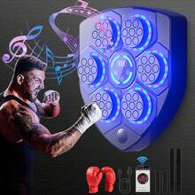 Music Boxing Machine, Wall-Mounted Music Boxing Machine, Electronic Boxing Training Target Exercise Boxing Equipment, With Gloves, Suitable For Home, Indoor And Gym - Grey - View 2