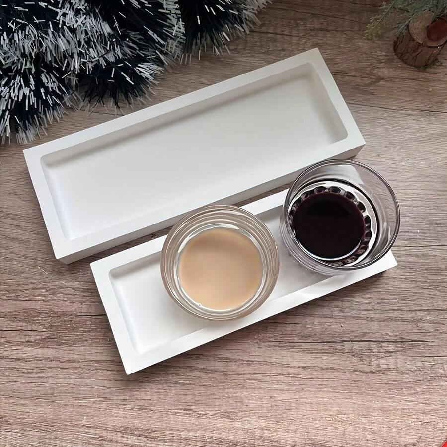 Silicone Mold For Storage Tray, Large Rectangular Container Casting Mold, Versatile Crafting Silicone Tray Mold For Resin, Plaster, And Concrete, Home Decor Molding Supplies, Non-Power Use - White - View 1