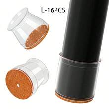16pcs Transparent Silicone Chair Leg Floor Protectors With Anti-Slip Felt Pads, Round Furniture Leg Covers For Hardwood Floors, Reduce Noise And Protect Floors, Also Suitable As Desk Bottom Floor Protectors - Transparent-2 - View 20