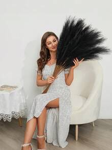 20支仿真蒲苇草装饰，高大假蒲苇花卉，大型人造蓬松草枝，可用于落地花瓶填充，打造波西米亚风家居装饰（黑色），适用于婚礼、派对、家居花瓶插花、婴儿派对装饰、派对用品、婴儿房装饰、生日装饰、家居装饰、DIY摄影道具。 - 彩色 - 查看 8