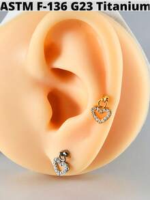 1PC G23 Titanium Marquise Zirconia Dangle Labret Lip Ring Heart/Flower Internal Thread Dangle Ear Cartilage Tragus Helix Daith Body Jewelry 16G - Như thể hiện trong hình ảnh - Xem 9