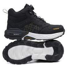 siiseen 1 Pair Utility Style Sports Safety Shoes, Synthetic Leather Lace-Up Puncture & Impact Resistant Work Boots For Men, All Season - Black - View 8