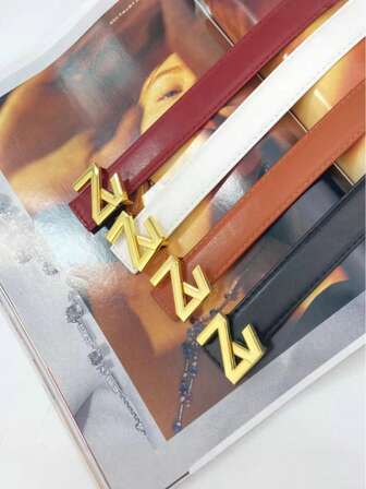 1pc Casual And High-End Simple Lettered Women's Versatile Belt, Light Luxury Fashion Women's Multi-Functional Decorative Dress, Jeans, Suitable For Daily Commuting