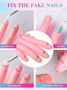 用于亚克力指甲的美甲练习手，美甲练习用假人手，柔韧可弯曲的美甲练习假手 - 彩色 - 查看 5