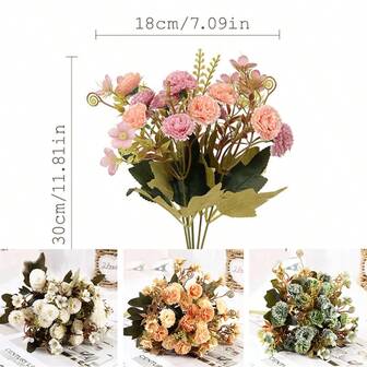 Una flor artificial de cabeza múltiple, una flor artificial decorativa para uso doméstico, para bodas, el Día de San Valentín, flores de seda y flores falsas para decoración de pared, flor artificial especial para nueva decoración de techo de boda con diseño antiguo de flor de lila.