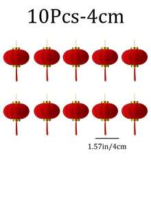 3/4/5厘米迷你红色植绒灯笼 - DIY吉祥挂饰，金色点缀，适用于婚礼、春节庆祝活动、户外装饰、植绒迷你灯笼婚礼装饰、户外悬挂饰品、新年春节装饰、乔迁装饰 - 彩色 - 查看 15