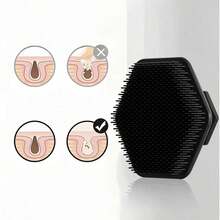 1pc Mustache Brush/5pcs Set Men Beard Brush And Comb Kit - Natural Boar Bristle Brush And Double-Sided Comb, Scissors And Silicone Face Cleansing Tool, With Velvet Carrying Pouch, Gift Box Packaging, Ideal For Beard And Mustache Grooming - Black - View 4