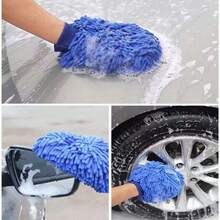 2 Stück Chenille Auto Waschhandschuhe, doppelseitiger Korallenfleece