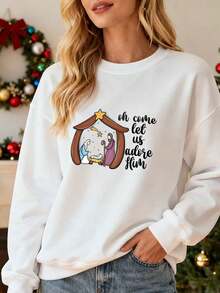 Women Plus Size Sports Sweatshirts - 白色 - 查看 1