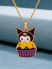 1pc Cute Cartoon Sanrio Family Kuromi/KT Cat/Melody Pendant Necklace, Suitable For Wearing With Best Friends, Can Be Given As A Gift - Multicolor - View 4