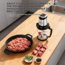 SOKANY 06047 Home Meat Grinder, Multi-Function Kitchen Cooking Machine. 800W High Power, 2.5L Home Capacity, One-Touch Two-Speed, Six-Sided Spiral Blade. Suitable For Meat, Sauce, Chopped Vegetables And Other Kitchen Uses - View 3