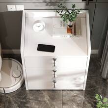 Buró Mesa De Noche Moderno Con 3 Cajón De Cerradura Recámara - Maple - Ver 4