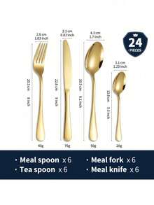 24-Piece Silver Stainless Steel Cutlery Set With Spoon, Gift Box