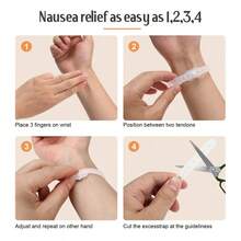 2 piezas/paquete de pulseras para aliviar las náuseas matutinas, adecuadas para uso diario, también para aliviar el mareo por movimiento - Rosa transparente - Ver 5