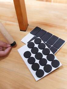 一套多尺寸EVA防刮家具腿垫，自粘式家具脚保护套，椅子腿垫，桌椅腿套，沙发椅防滑垫 - 黑色 - 查看 8