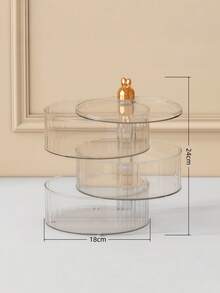 1pc Rotating Candy Box Rotating Design Double-Layer Surprise, Three-Layer Luxury, Layered Storage Of Candy, Nuts, Dried Fruit, Classification Clear And Not String Flavor. The Sealed Lid Is Designed To Lock Fresh And Moisture-Proof, Allowing Delicious Lasting Online.