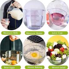 3pcs Measuring Cup Set - Transparent Plastic Liquid Measuring Cups With Ounce And Milliliter Markings, Essential Kitchen Cooking & Baking Tool - Transparent and Colorless - View 9