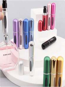 1PC Black Mini Perfume Spray Bottle - Practical Portable Refillable Perfume Atomizer | Perfect For Fragrance Enthusiasts & Frequent Travelers (Convenient For Trips, Daily Outings) | Fit For Men & Women, Easy To Carry In Luggage & Handbags | Travel-Compliant Mini Size (Meets Carry-On Item Regulations) | Refillable Design Eliminates Need For Full-Size Perfume Bottles | Durable Sturdy Build Resists Travel Wear And Tear | Practical Accessory For On-The-Go Perfume Use Anytime, Anywhere - 黑色 - 查看 8
