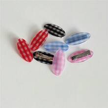 Stilvolle karierte Haarclips für Frauen - Niedliche ovale Haarspangen aus Harz, modische karierte Haraccessoires geeignet für Alltag/Party (Rosa/Rot/Blau/Schwarz), Valentinstag Accessoires, Haarklammern, Haarspangen - Verschiedenfarbig - Übersicht 10