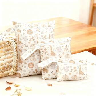 3 st vattentäta blöjväskor för bebisar, vattenmelon sovande björn, regnbågslejon bärbara blöjväskor, kan förvara bebiskläder, blöjor, våtservetter, perfekt för utomhus babyshowerfestdekorationer, Halloween, jul, nyårspresenter