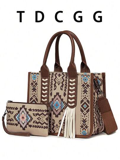 Women's Bohemian Handbag Shoulder Bag Casual Printed Canvas Bag Large Capacity Tote Bag Lightweight Crossbody Bag Mother-In-Law Bag Commuting Shopping Bag Ideal For Daily Commuting Shopping School Leisure Outing Party
