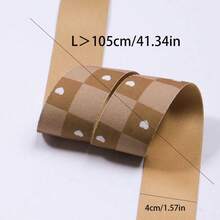 复古棋盘格图案缎带，创意拼布爱心花卉编织带，DIY发饰蝴蝶结缎带