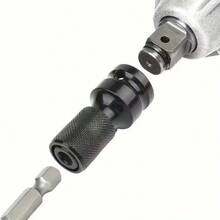 1 Adaptador de llave eléctrica de alta adaptabilidad, llave de impacto, interfaz hexagonal universal, acoplamiento preciso sin deslizamiento, adecuado para decoración, reparación de automóviles, instalación de accesorios de herramientas multifuncionales - Negro - Ver 11