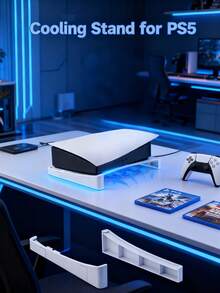 Base de refrigeración horizontal para PlayStation 5 - Base estable compatible con las ediciones con disco y digital de PlayStation 5, accesorios para PlayStation 5 que ahorran espacio y son fáciles de instalar