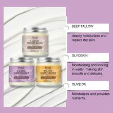 Hoygi Tallow Gently Moisturizer Cream Lavender Extract Deep Hydration Locks In Skin Moisture Relieve Dryness Soothe Skin Softening Nourishing Body&Face Care Cream - 紫色 - 查看 5