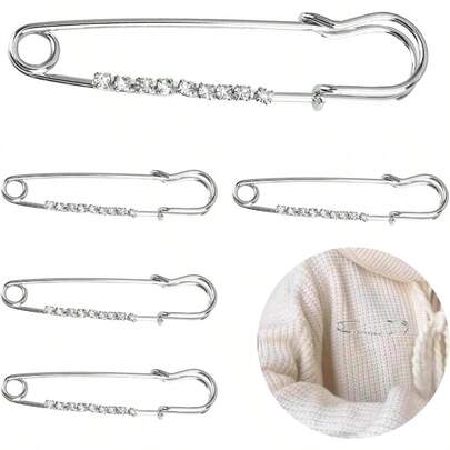 Elegant Rhinestone Brooch Pins For Women's Clothing And Bags Decorative Safety Pins For Fashion Accessories Sparkling Jewelry For Dresses Jackets Hats And More Versatile And Stylish Embellishments For Everyday Wear And Special Occasions