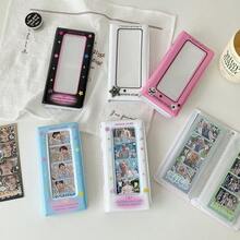 Álbum de fotos con marco de 4 fotos de tema estrella colorido original, mini álbum de tarjetas de 4 páginas hecho por estudiantes para almacenar tarjetas fotográficas de ídolos - Multicolor - Ver 2