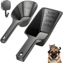 - Paquete de 2 cucharadas de comida para perros con capacidad de 2 tazas con lneas de medicin para perros, cachorros y gatos, cucharada de harina pequeo y negro - negro - - Ver 2
