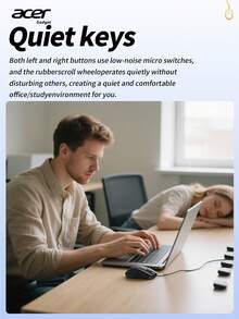 Acer OMW313 3200 DPI Wired Mouse, 4-Level DPI Adjustable USB Computer Mouse, 152.4cm Cable Length, 6-Button Design, Compatible With Laptop & Desktop, Ergonomic Mouse, Fashionable Appearance, Smooth Contour, Textured Surface, Gaming Mouse, Precise Control, Ideal For Tech Enthusiasts - Black - View 7