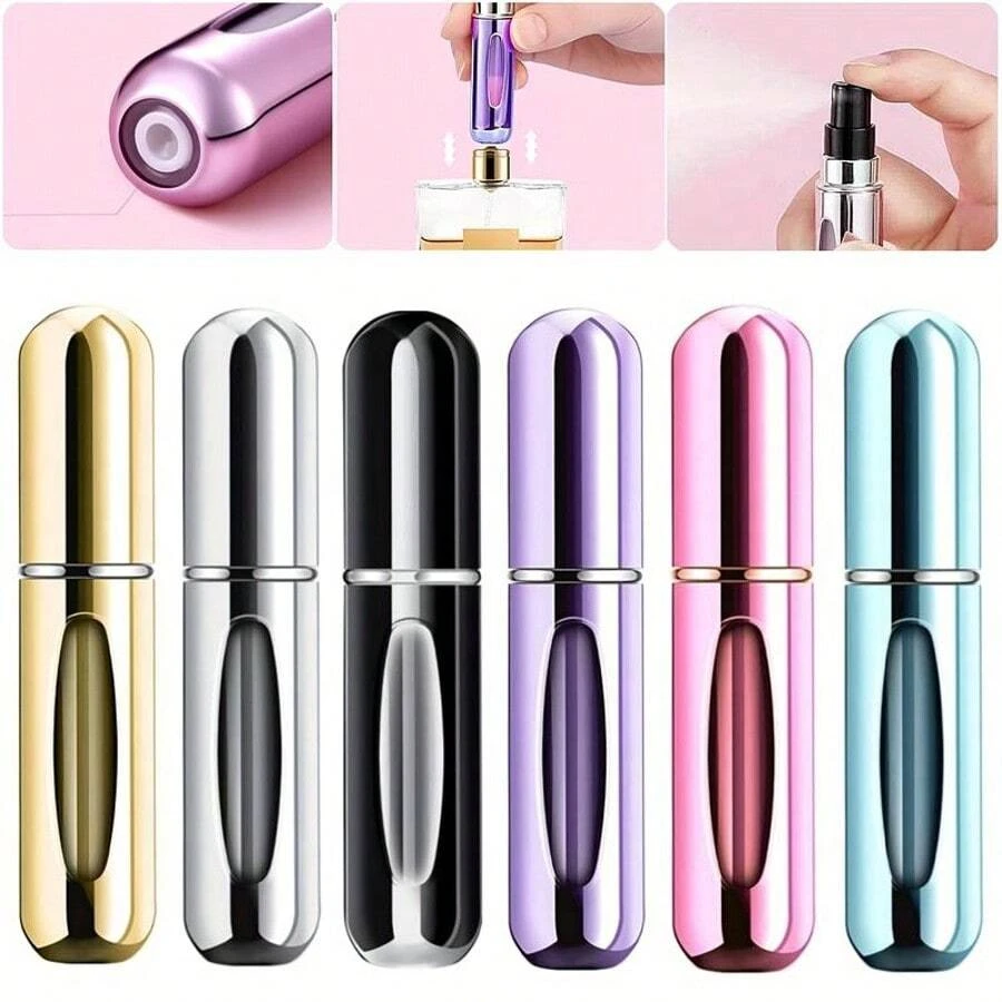 1 Packs Of Portable Refillable Mini Mist Spray Bottles, Travel Size Perfume Sprayer Set, 5ML Capacity, Ideal For On-The-Go Use, Compact - 黑色 - 查看 1