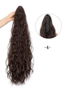 Claw Clip Ponytail Wig -28 Inch Long Wavy Synthetic Hair Bundle, Suitable For Daily Styling, Easy Clip Design Adding Richness And Length To Hairstyles Such As Ponytails Braids And Buns - Multicolor - View 11