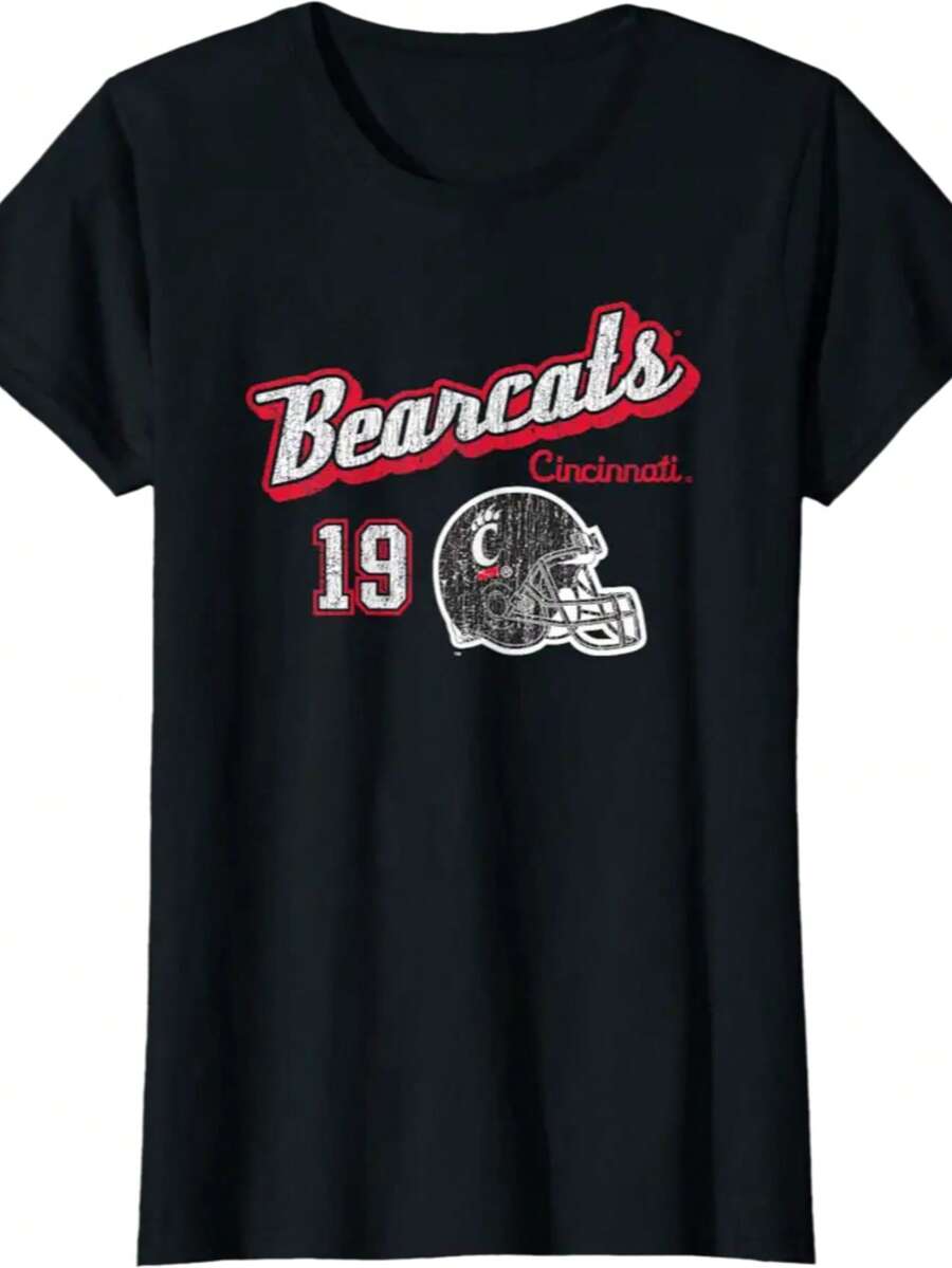 Cincinnati Bearcats Football Retro Helmet Black T-Shirt - Black - View 1