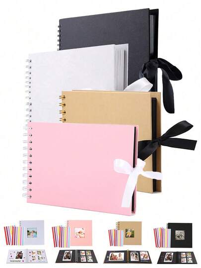 1 Pieza de 60 páginas (30 hojas) Álbum de recortes de papel kraft, álbum de fotos DIY significativo, esquinas de fotos de PVC, adecuado para libro de visitas de boda, aniversario, álbum de recortes familiar DIY - Adecuado para manualidades de papel, regalo de cumpleaños, regalo de graduación, colección familiar y regalo conmemorativo