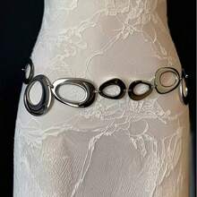 一件式女士腰链波西米亚哥特金属金链腰带嬉皮士腰带夸张风格女士腰链叛逆超大腰带千禧年女士配饰铆钉腰带西部腰带链腰带 - 多色 - 查看 5