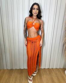Women Two-Piece Outfits - Orange - View 6