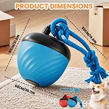 Interactive Dog Toy Ball, New Smart Pet Puppy Ball With Rope, Random Path Electric Automatic Rolling Dog Toy, Suitable For Small, Medium And Large Dogs Daily Training
