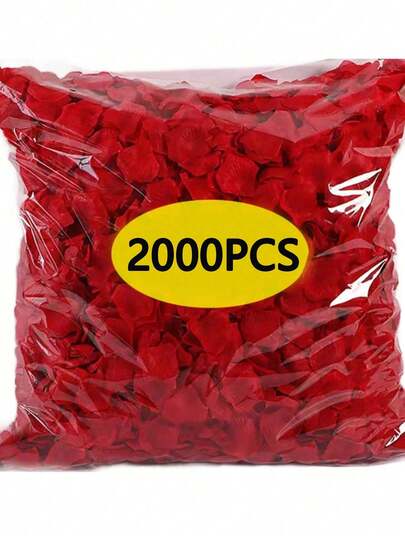 100/200/500/2000pcs Romantic Style Non-Woven Simulated Rose Petals, Artificial Rose Petals, Romantic Handmade Scattered Flowers Suitable For Proposal Party, Valentine's Day Decoration, Wedding Decoration And Room Decoration, Anniversary Decoration, Mother's Day Decoration, Graduation Theme Party Decoration, Home Decoration, Scene Decoration, Graduation Ceremony Party Decoration