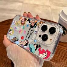 Disney Princess Phone Cases Featuring Cute And Playful Expressions, Simple And Stylish Design, Smooth Texture, Strong Magnetic Adhesion, And Camera Protection. Perfect For Girls. Compatible With IPhone17/16/15/14/13/...12 Mini Pro Max Pro Plus XRXS, As Well As SamsungGalaxy S20, S21, S22, S23, And S24 Series. The Perfect Gift For Family And Friends. Stylish Phone Case With Fun Expression Designs, Trendyand Lightweight Material. - 黑色 - 查看 6