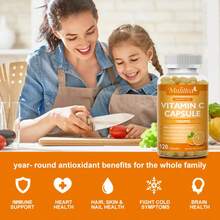 Mulittea | Vitamin C Capsules, Supports Immune Health, Hair, Light Beige, Nail Health, Antioxidant Support - 120 Capsules - 2 bootles(240pcs) - 查看 6