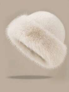 Mũ ấm áp thu/đông cho nữ, mũ Mông Cổ phong cách châu Âu và Hàn Quốc có viền lông giả, mũ len beanie dày ấm bảo vệ tai, mũ xô bông cho bé gái, mũ trượt tuyết, đồ đội đầu dễ thương màu trơn, phụ kiện thiết yếu thu/đông - Nhiều màu - Xem 8