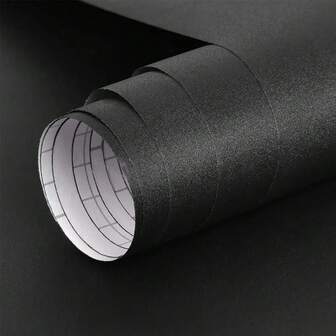 Waterproof Black Matte Vinyl Wrap - Peel & Stick Contact Paper For Kitchen Countertops, Cabinet Makeover, Furniture