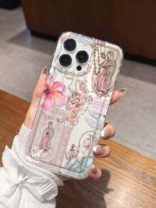 1pc Personalized Cross & Virgin Mary Graphic Aesthetic Pattern Transparent TPU Shock-Absorbing Anti-Fingerprint Phone Case Compatible With IPhone 16 Pro/16 Plus, 15/15 Pro Max/15 Pro, 11/12/13/14 Pro Max, 11 Pro/11 Pro Max, 12 Pro/12 Pro Max, 13 Pro/13 Pro Max, 14 Pro/14 Pro Max, Soft Case, High-End Creative Design - Multicolor - View 2