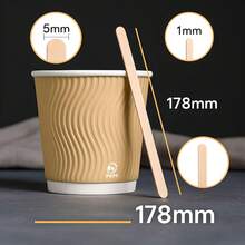 Agitadores de madera orgánicos 1000 pz 18 cm ecológicos biodegradables ideales para café té y bebidas calientes palitos de madera resistentes para cafeterías restaurantes y hogar - 1 - Ver 9