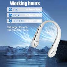 AOYI Portable Neck Fan, Hands-Free Bladeless Fan, Battery Powered Wearable Personal Fan, 3 Adjustable Speed Usb Neck Hanging Fan, Must-Have For Summer Cooling, Suitable For Home, Office, Outdoor, Sports, Beach, Travel, Random Charge Port.