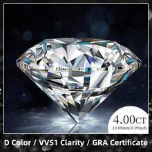 10-5.0 Carat D Color VVS1 Moissanite Round Brilliant Cut Loose Diamond - White - View 27